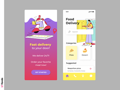 Delivery app app app design delivery delivery app figma illustration illustrations illustrations／ui kavala mobile ui ui ui design uiux