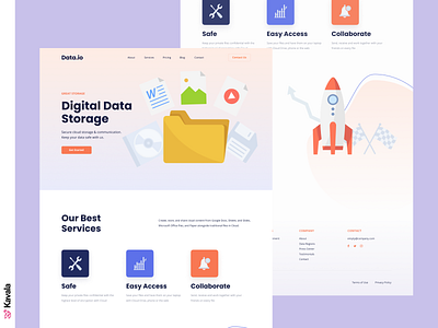 Data storage landing page business dailyui data data storage figma homepage illustration illustrations kavala landing page ui ui design uiux