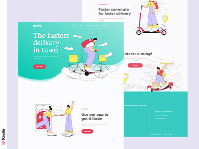 Delivery landing page delivery delivery service figma homepage illustration illustrations kavala landing page landing page concept ui ui design uiux