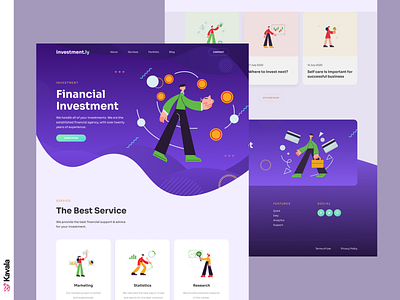 Investment landing page dailyui figma finance finances financial advisor homepage illustration illustrations investment kavala landing page ui ui design uiux