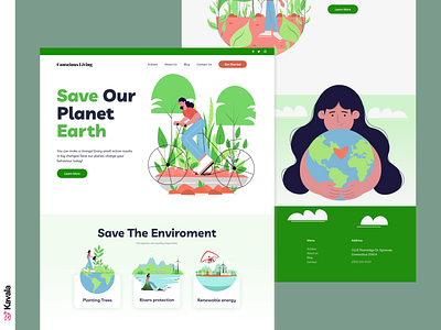 Environment landing page environment environmental figma green green energy homepage illustration illustrations kavala landing page recycle renewable energy ui ui design uiux