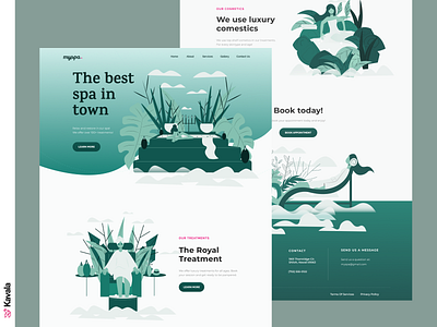 Spa Landing page beauty daily ui dailyui figma green homepage illustration illustrations kavala landing page spa ui ui design uiux ux