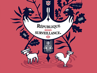 République sous surveillance color colorful font paper poster typo typography