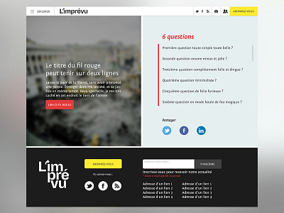 L'Imprévu design graphic design media site typo website