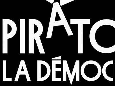 "Piratons la démocratie" (book cover) book cover hack hacking typo typography