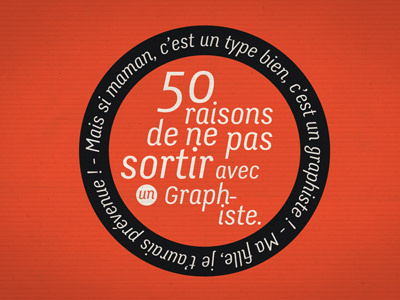 50 raisons de ne pas sortir avec un graphiste affiche graphic designer poster typography