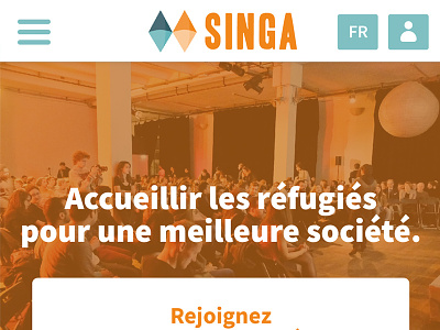 Design interface Singa – association pour les réfugiés interface mobile singa