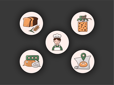 Icons for bakery