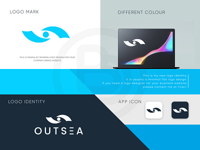 Logo Identity Outsea abstract app design appicon brandidentity branding branding design businesslogo design icon logo minimalist minimla modern logo modern logo design modern logos