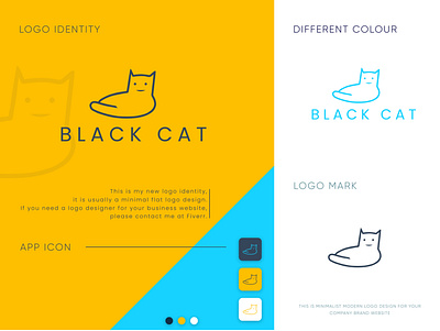 Logo Identity Black Cat abstract appicon blackcat logo brandidentity branding branding design businesslogo catlogo logo logo mark logotype logotypes minimal minimalist typography