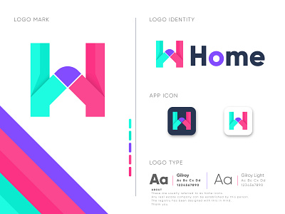 Home Logo Identity abstract appicon badring brand design brandidentity branding design businesslogo home home logo logo logo mark logodesign minimal minimalist