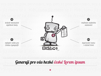 Blabot - Czech Lorem ipsum cute gray icon lorem ipsum robot