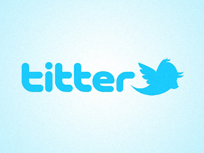 Titter - New social network blue funny logo tits