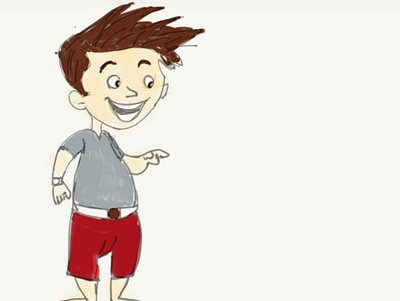 Boy Drawing - Brunette boy cartoon drawing illustration