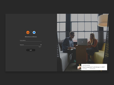 Umbraco Login Screen login login screen ui umbraco ux web design