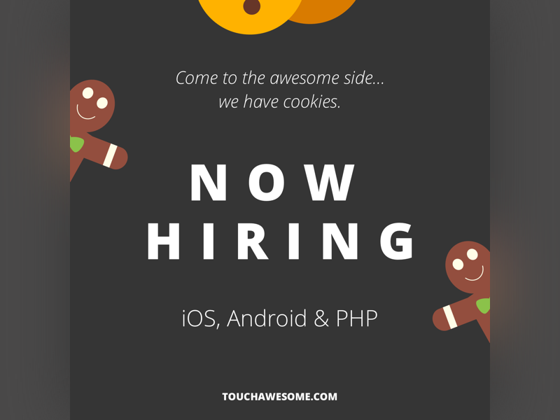 Now hiring - Sweet Post Design design cookies post instagram job php android ios hiring