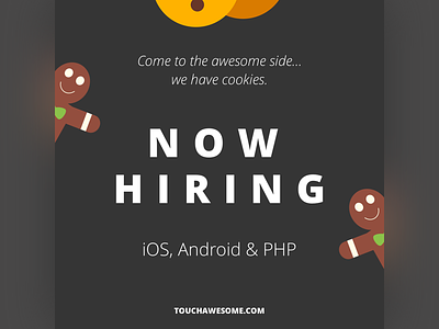 Now hiring - Sweet Post Design android cookies design hiring instagram ios job php post
