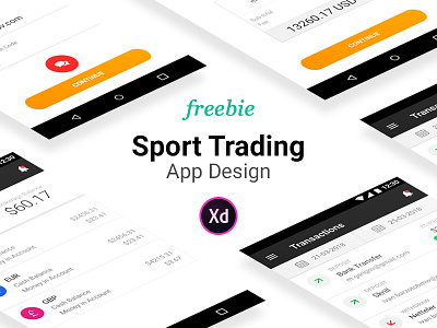 Sport Trading App Design Adobe Xd 35 Screens adobe xd app design betting finance app free freebie sport trading app xd