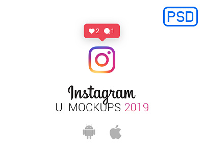 Instagram UI Mockups 2019 android free freebie instagram instagram design instagram mockup ios mobile screens social media ui ux