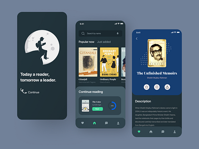 E-book app UI design concept