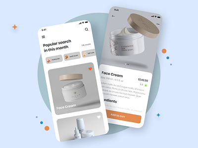 Skin care app UI design app design app ui beauty app beauty product ecommerce app ecommerece mobile app online store product app product design shop shopify shopping app shopping cart skin care ui ui design ui ux design user interface ux