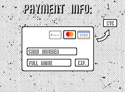 cartoon credit card form blackandwhite cartoonstyle credit card checkout dailyuichallenge