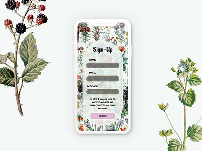 botanical sign-up (mobile)