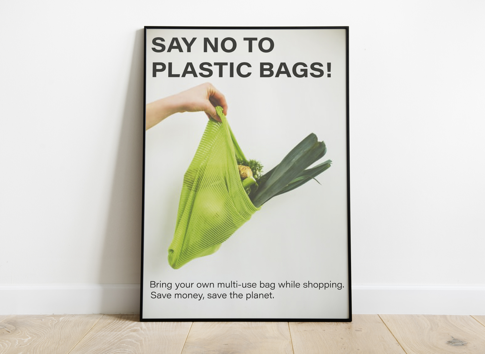 No Plastic Bags Poster Wall Art | Digital Art