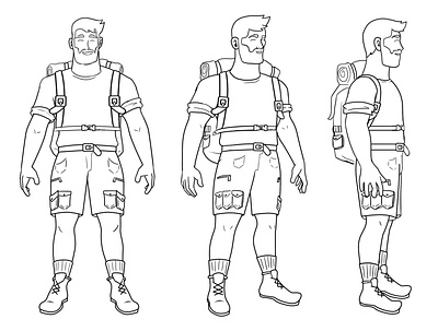 Hiker Character Design character design concept art digital art model sheet visual development