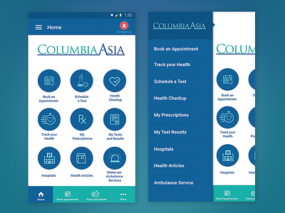 Experimenting with UI colour scheme for a medical app