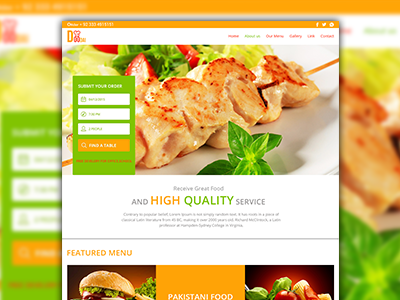 Food Template bootstrap 3 clean css3 food html5 respoansive website template