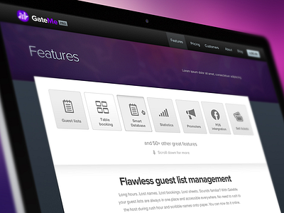 Gateme Pro Landing Pages animation app gateme ipad landing nightlife pages pro sales web design