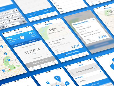 Parking app for iOS7 app clean flat ios7 iphone mobile app parking simple sketch sketch3