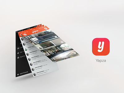 Yapza - Awesome way to keep touch with your close friends android app app ui clean flat ios photos picture app simple social network ui ux
