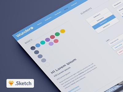 WunderUI - Free Sketch 3 User Interface Kit