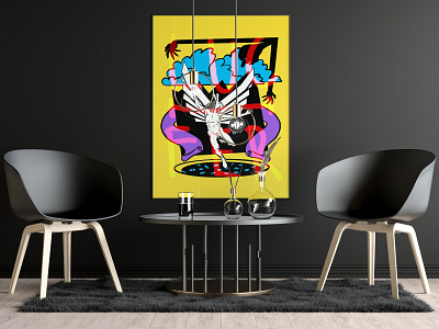 Lucifer abstract art artwork corporate corporate art egypt fine art flat color illustration lucifer office art office space poster procreate surreal wall art