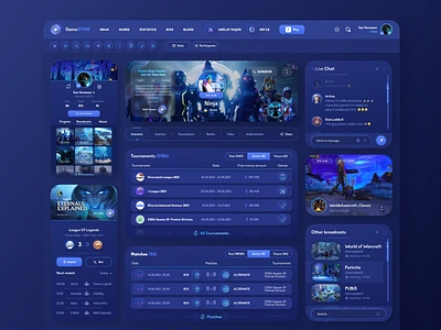 Stream Page blizzard dota game game app game dashboard game design game website matches player product design steam stream stream app tournaments twitch uiux warcraft web design website design ybersport