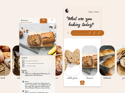 BreadMe: a baking app app app design baker bakery baking bread food interface recipe ui