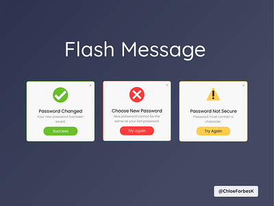 #DailyUI 011 - Flash Message dailyui dailyuichallenge design flash message ui website design