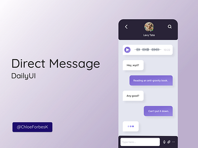 #DailyUI 013 - Direct Messaging App dailyui dailyuichallenge design ui