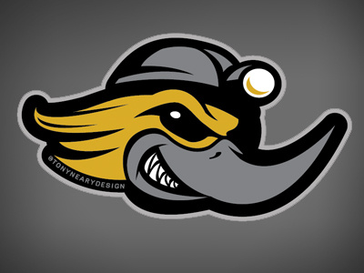 Eastern Kentucky Drillers Logo (concept) arena bird driller football helmet indoor mean miner mining teeth tough