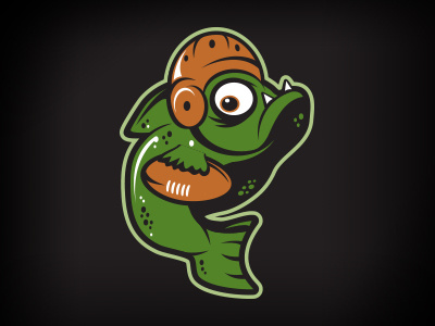 Northern Kentucky River Monsters Logo eye fish football green helmet leather piranha spooky sports teeth