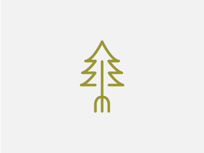 Evergreen Park Restaurant Logo Concept california dine eat evergreen fork palo alto restaurant tree