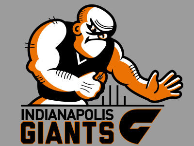 Indianapolis Giants - Aussie Rules Football Club character football giant hands illustration logo sports strong