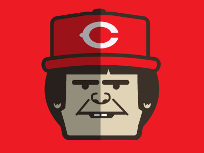 Pete baseball cap character face hat illustration logo player reds shadow sports