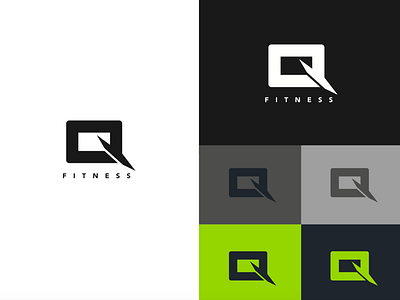 Q Fitness letter logo type