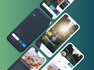 Voyago - Travel App Sketch template