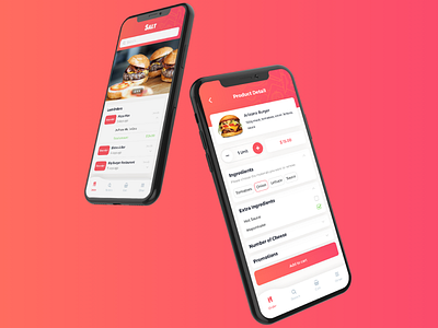 Salt - Food Order App UI Kit app design food ios iphonex kit listing mobile order sketch ui ui8