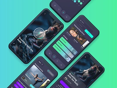 Dharma iOS UI Kit app dark design ios iphonex light listing meditation mobile music app sketch sound sport app ui video app yoga