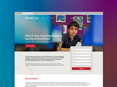 Bellerbys College landing page 2014